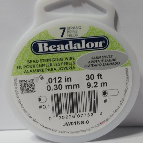 Beadalon Office Bead Stringing Wire Satin Silver 7 Strand 3 30